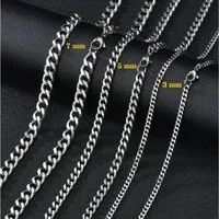 Ware aus aller Welt Panzerkette Halskette aus Edelstahl Breite: 3, 5 und 7mm Länge: 40, 50 und 60 cm