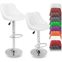 TRESKO Barhocker, 2er Set Barhocker mit Lehne - Barstuhl höhenverstellbar - Barstühle