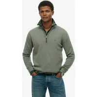 Superdry Troyer ESSENTIALS COTTON HALF ZIP aus Baumwolle, Slim Fit, hochschließender Kragen mit Reißverschluss