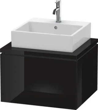Duravit L-Cube Konsolenwaschtischunterbau wandhängend Schwarz Hochglanz 620x547x400 mm - LC581004040 LC581004040
