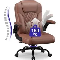 Fukstern Bürostuhl Ergonomischer Bürostuhl mit 90° klappbaren Armlehnen (Atmungsaktiver Mesh-Bezug, Rücken- und Taillenstütze, Neigung fixierbar bei 90° (maximal kippbar bis 120), bis 150 kg belastbar