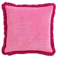 Next Dekokissen Weiches Velourskissen mit Fransen – 45 x 45 cm