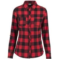 URBAN CLASSICS Kurzarmshirt Urban Classics Damen Ladies Turnup Checked Flanell Shirt (1-tlg)