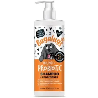 Bugalugs Probiotic Hundeshampoo mit Prä-, Pro- & Postbiotika – Sanfte Haut- und Fellpflege für Hunde