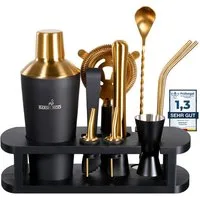 BARMINGO Cocktail-Set Edelstahl Cocktail Shaker Set (700 oder 500ml) mit Bar Zubehör, (Cocktailshaker Set, 11-tlg., für Profis und Anfänger), Cocktail Zubehör mit hochwertiger Beschichtung in stilvollen Farben