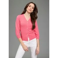 Bruno Banani Cardigan figurumspielende Passform, V-Ausschnitt, mit Puffärmeln