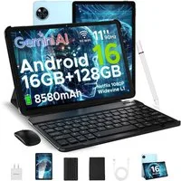 DOOGEE U11 Tablet 11 Zoll mit Tastatur, Stift, 128GB, 8580mAh, Gemini AI Tablet (11", 128 GB, Android 16, 16 GB RAM (4 GB + 12 GB erweiterbar),Octa-Core,90 Hz,13MP,5G WIFI)