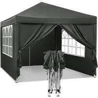Woltu Faltpavillon, mit 4 Seitenteilen, aus Oxford Metallrahmen 3x3 m