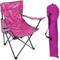 Mojawo Klappstuhl Anglersessel mit Getränkehalter und Tasche Pink