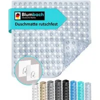 Blumbach Duschmatte - griffige Antirutschmatte Diamant 53 x 53 cm, - 100% BPA-frei, inkl. 2 Haken zum Aufhängen, Duscheinlage, schimmelressisten & maschinenwaschbar