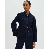 someday Jeansjacke NUSILIA Regular Rinse mit Gürteldetail lockere Passform, gerader Schnitt, leicht verkürzt geschnitten