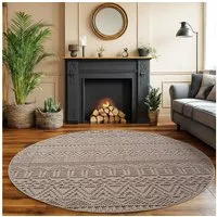 SIMPEX24 Designteppich Einfarbig Boucle Loop, Rund, Höhe: 7 mm, Teppich Wohnzimmer, Schlafzimmer, Gästezimmer