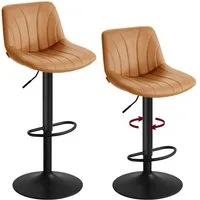 VASAGLE Barhocker Barstuhl, Küchenhocker, höhenverstellbar, um 360° drehbar (2 St., 2er Set), 46,5 x 43 x (88-108) cm (T x B x H), für Esszimmer, Küche