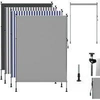 Huracan Senkrechtmarkise Klemmmarkise Ohne Bohren, (Vertikalmarkise Mit Handkurbel, Höhenverstellbarer Balkon-Sichtschutz) Wetterfester Sonnenschutz Für Terrasse Und Garten
