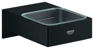 GROHE Halter Selection Cube 40865 für, Glas/Seifenschale/-spender matt black, 408652430 408652430