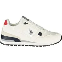 U.S. Polo Sneaker Herren Sportschuh Weiß mit Blau/Rot Details &