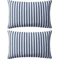 vidaXL Zierkissen Gartenkissen 2 Stk. Streifenmuster 60 x 40 cm Marineblau, (2 St)