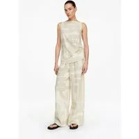 comma Chinos Hose Wide-Leg-Hose aus Leinenmix mit Seitentaschen