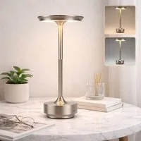 ZMH LED Tischleuchte kabellose Akku-Nachttischlampe, Dimmbar, Touch-Steuerung, 3 Lichtfarben, USB-C-aufladbar, LED fest integriert, Warmweiß, Neutralweiß, Kaltweiß