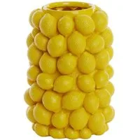 Light & Living Dekovase Tischvase LEMON, Ø 23,5 x H 33 cm, Yellow, mit vielen Zitronen