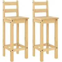 vidaXL Essgruppe Barstühle 2 Stk. Massivholz Kiefer, (1-tlg)