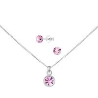 ALEXANDER YORK Schmuckset Kette mit Anhänger, Ohrstecker, SOLITÄR light rose, 4-tlg.