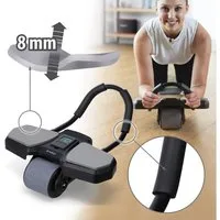 HMS Bauchtrainer Bauchroller automatisches Bauchmuskeltrainingsrad Fitnessroller, Bauchmuskeltrainer mit Stutze