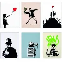 AvantgART Postkarte Banksy Premium Postkarten 6er/18er Set mit berühmten StreetArt Motiven