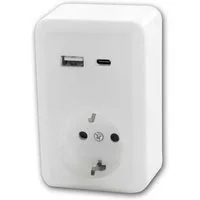 McPower Aufputz-Steckdose FINERY Steckdose mit USB-A&C 250V~/16A weiß Aufput