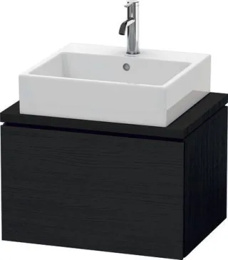 Duravit L-Cube Konsolenwaschtischunterbau wandhängend Eiche Schwarz Matt 620x477x400 mm - LC58000161 LC580001616