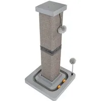 Canadian Cat Company Kratzsäule Kratzstamm Karlo, Kratzstamm (14 cm) mit Spielschiene, ca. 33 x 33 x 67 cm