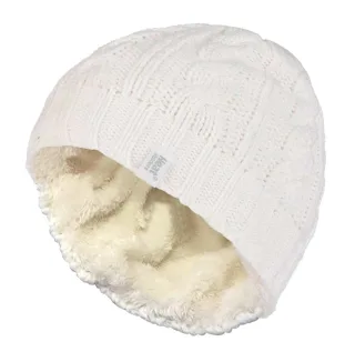 Thermische Fleece-gefütterte Damen-Wintermütze mit Zopfmuster