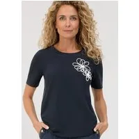 bianca Kurzarmshirt DINIA mit dekorativem Zierstepp an der Seitennaht