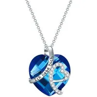 Rafaela Donata Collier Halskette mit Herz-Anhänger, mit Zirkonia in blau