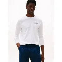 Tommy Hilfiger Longsleeve HILFIGER STACK LS TEE Kontrastfarbener Print auf der Brust
