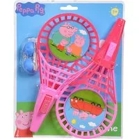 SIMBA Spielesammlung Simba - Peppa Pig Fangspiel Kinder Strand Garten, 2 Fangkörbe je 27 cm, 2 Bälle