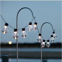 Lights4fun LED-Lichterkette 20er Zirkus Solar Party Lichterkette warmweiß