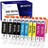 MOOHO 5/10er Ersatz für CANON PGI-550 CLI-551 XL 550 XL 551XL Tintenpatrone (Pixma MX725 MX920 MX925 iX6850 iP7200 iP7250 iP8750 MG5400 MG5450 MG5550, 10-tlg., MG5650 MG6350 MG6450 MG6650 MG7150 MG7500 MG7550 Drucker)