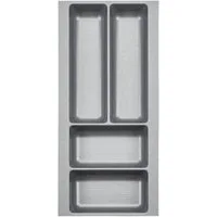 SO-TECH® Besteckeinsatz Orga-Box 2 silbergrau Canvas Leinwand Struktur für Nobilia, Besteckeinsatz 209 mm Breite, Silbergrau