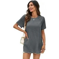 Imily Bela T-Shirt Damen Rundhals Freizeit Oberteil (Packung, 1-tlg., 1per-Pack) Raglanärmel