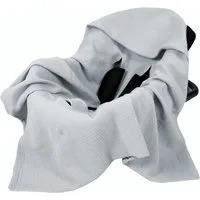 BabyLux Babyschale Einschlagdecke mit Kapuze 90x90 cm Musselin Baumwolle für Autositz, Grau_90x90