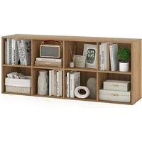 COSTWAY Bücherregal, Bücherschrank mit 8 Fächern 121,5x29x61cm
