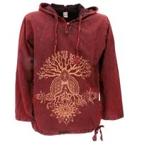 Guru-Shop Hemd & Shirt Yoga Kapuzenshirt, Stonewash Hoodie, Festival.. Hippie, Ethno Style, alternative Bekleidung