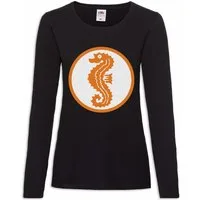 Urban Backwoods Langarmshirt Schwimmabzeichen Damen Langarmshirt Sea Horse Seepferdchen Seahorse (1-tlg) Abzeichen Schwimmlehrer Swimming Teacher