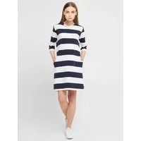 Sea Ranch Shirtkleid Ronja Damen Sweatshirt-Kleid Ronja Streifen-Design mit Kapuze und 3/4-Ärmeln