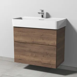 Sanipa 3way Waschtischunterbau zu Laufen VAL Waschtisch mit 2 Auszügen, Eiche-Tabak SM82350