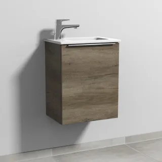 Sanipa 3way Waschtischunterbau zu Duravit ME by Starck Waschtisch mit 1 Tür, Eiche-Nebraska UM72137