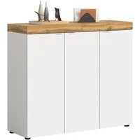 OTTO home Schuhschrank MAMBO II, Breite 115 cm, 3 Türen, 10 Einlegeböden (1-St., hängend oder stehend montierbar) Schuhschrank, Schuhkommode, Flur, Diele