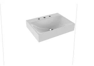 Kaldewei Wandwaschtisch Silenio, Modell 3044 mit Überlauf 600x460, 904306033199 904306033199