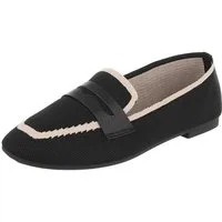 Ital-Design Damen Slipper mit elastischem Einstieg, Freizeit Slipper (91849175) Blockabsatz Mokassins in Schwarz